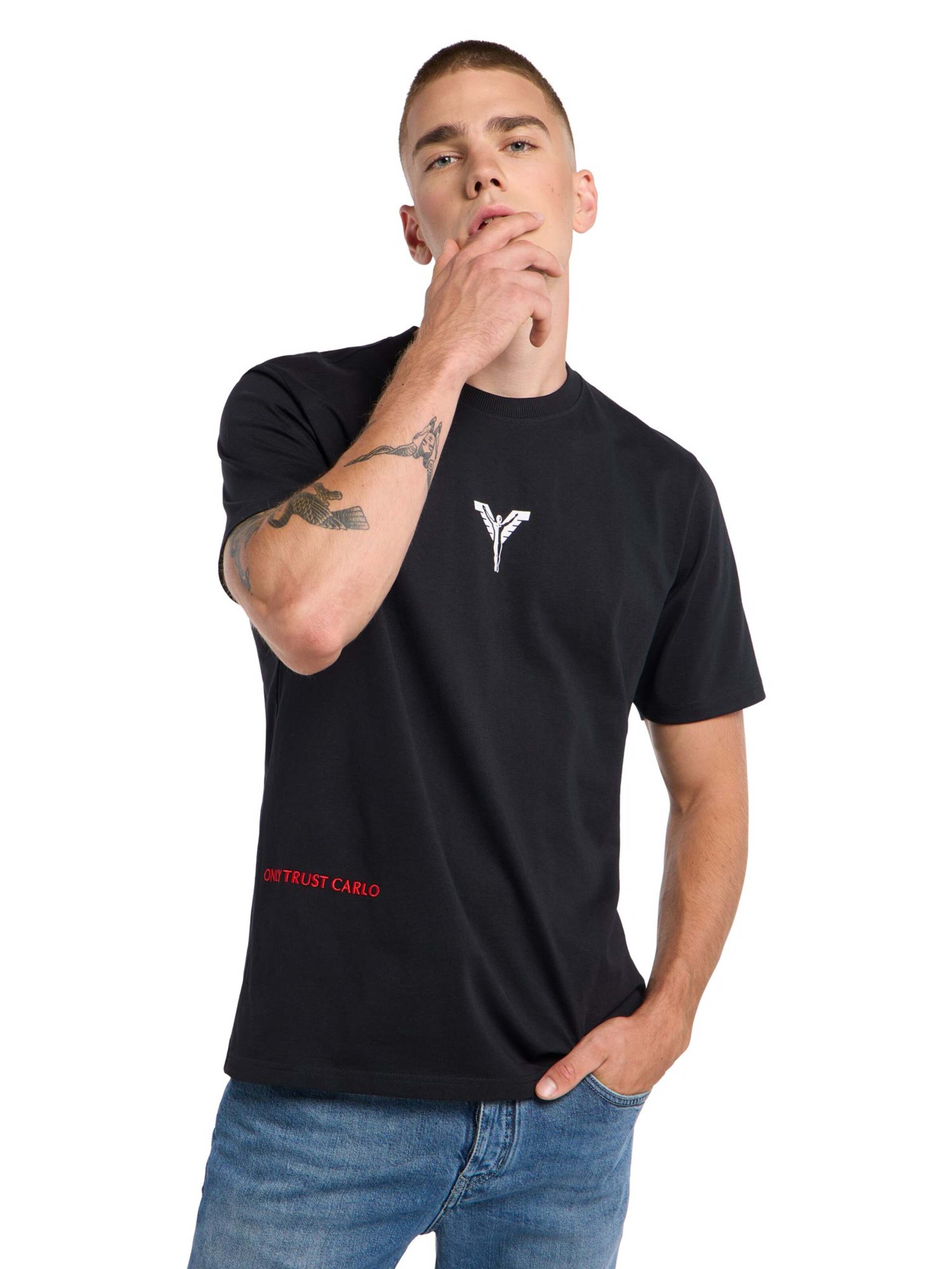 T-Shirt 'Faes' Carlo Colucci en noir : devant