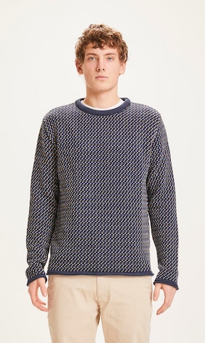 KnowledgeCotton Apparel Sweater 'Valley' in Blue: front