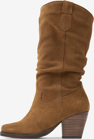 BRONX Cowboy Boots 'Fu-Zzy' in Brown: front