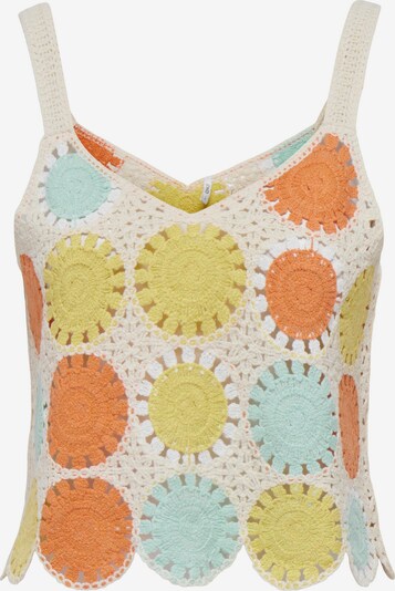 ONLY Knitted top 'Yvonne' in Light beige / Turquoise / Yellow / Orange, Item view