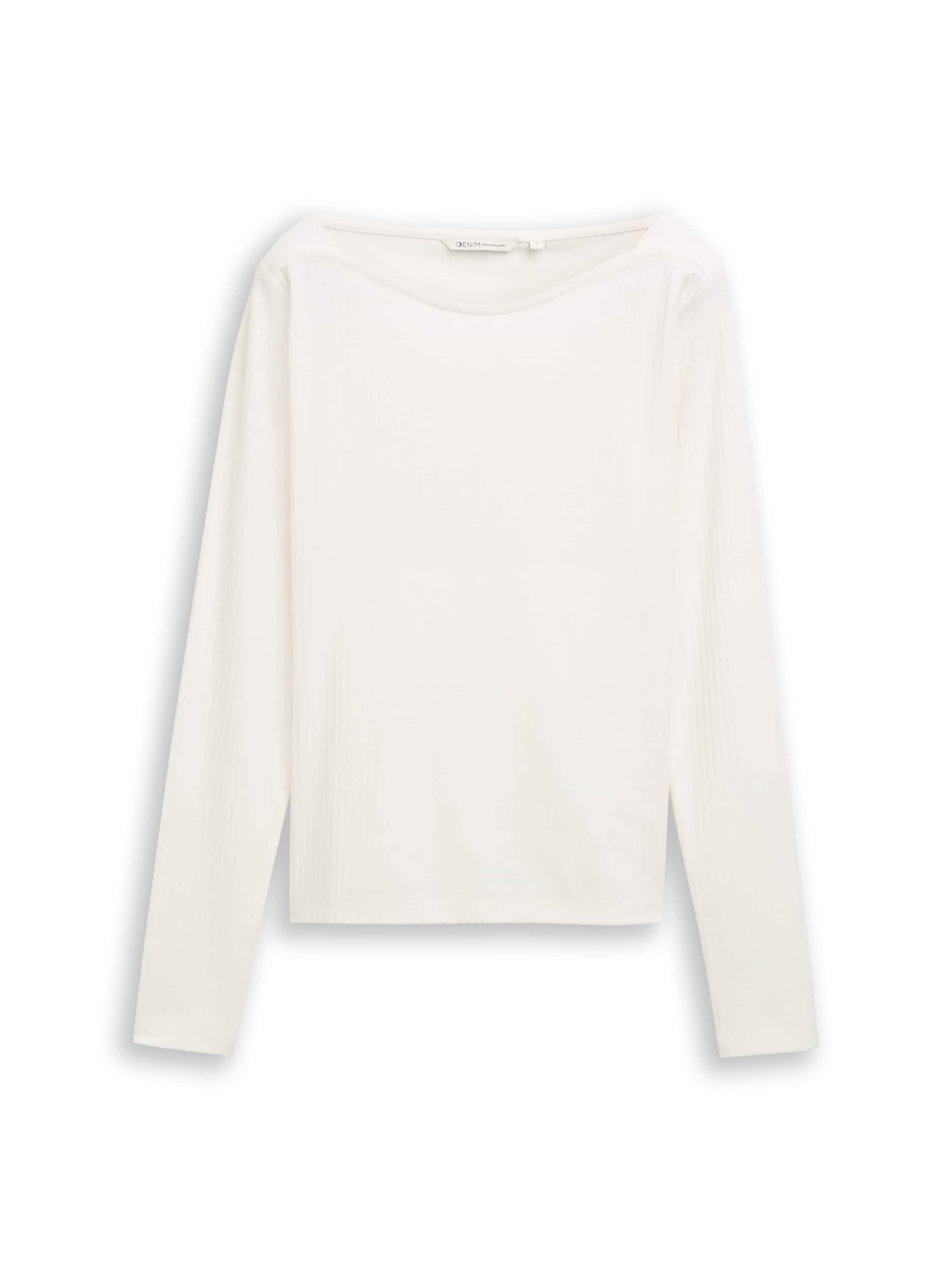 TOM TAILOR DENIM Tričko – bílá: přední strana