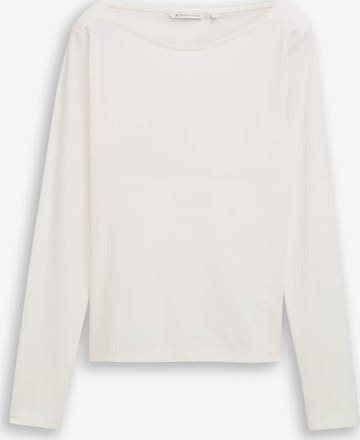 balta TOM TAILOR DENIM Marškinėliai: priekis