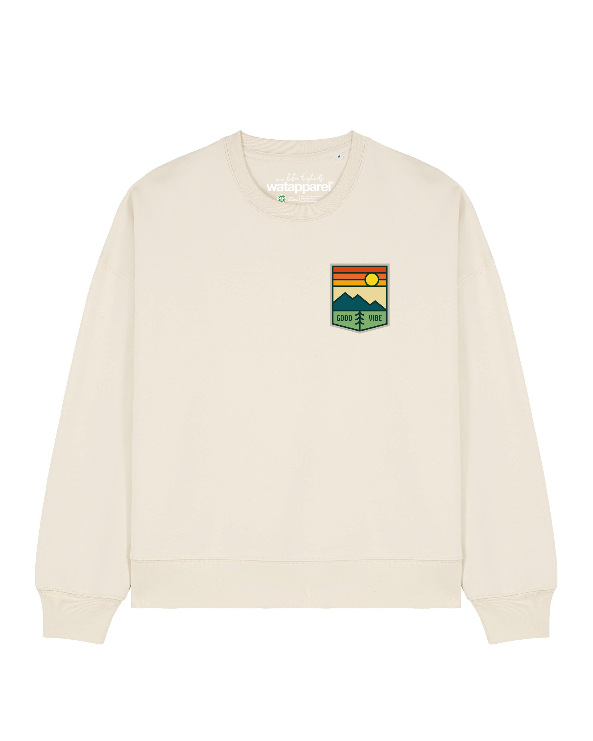 Sweat-shirt 'Good Vibe ' Watapparel en beige : devant