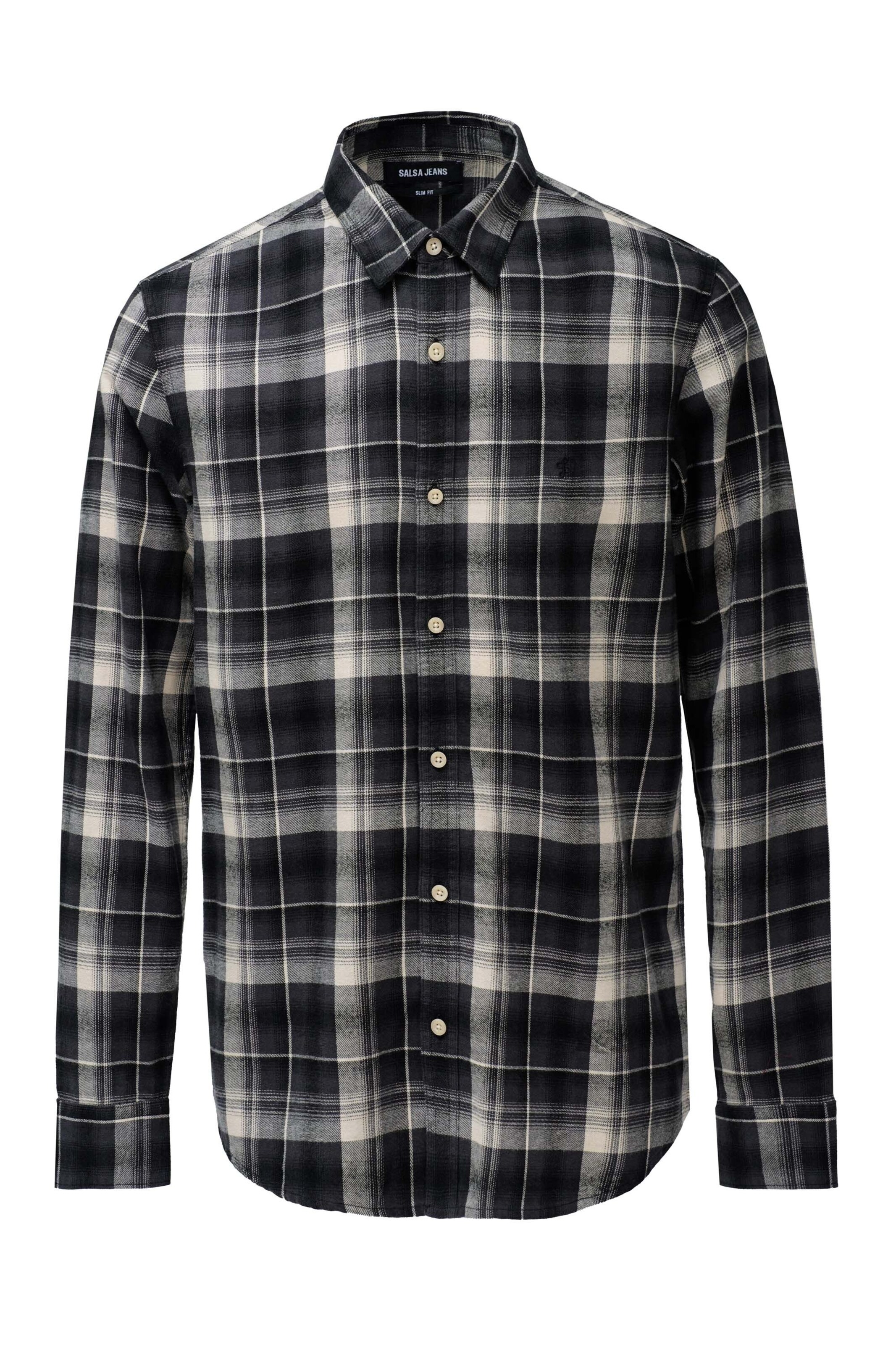 Salsa Jeans Regular fit Button Up Shirt in Black: front