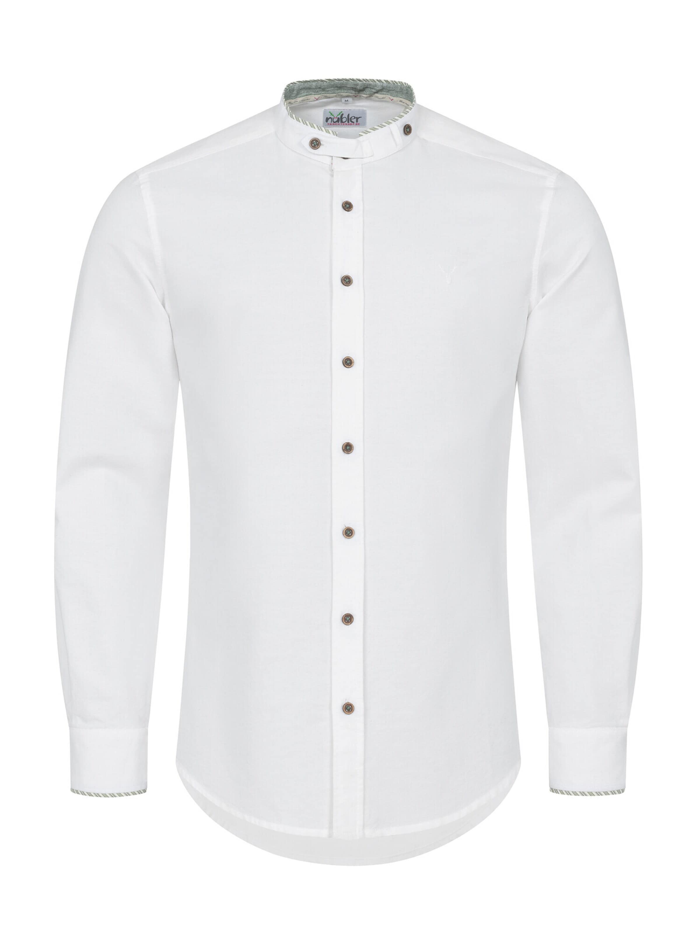 Trachtenhof Nübler Regular fit Traditional Button Up Shirt 'Trachtenhemd Hintersee' in White: front