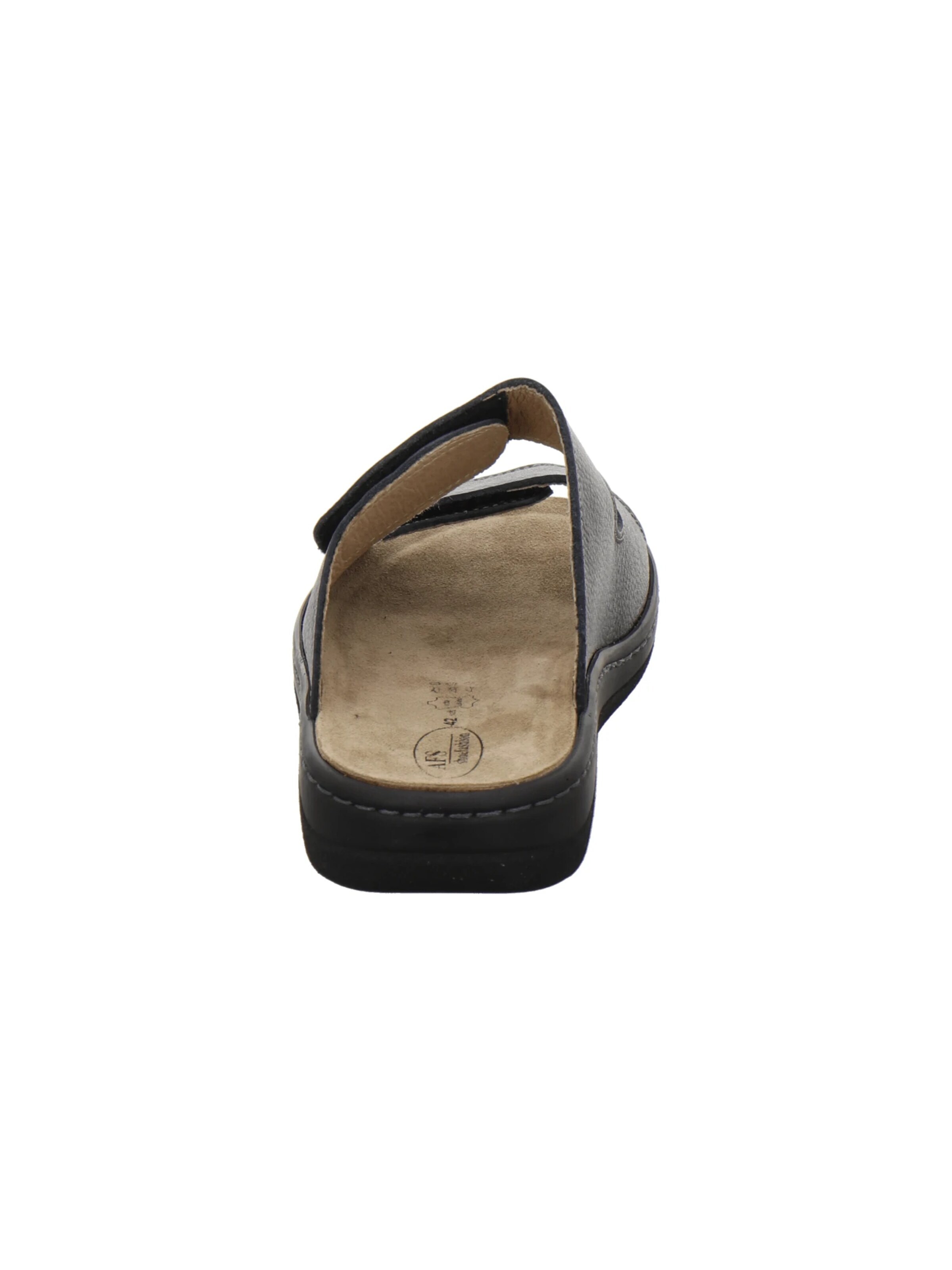 AFS-Schuhe - Zapatos abiertos 'Pantoletten Herren Wechselfußbett schwarz Leder' en negro