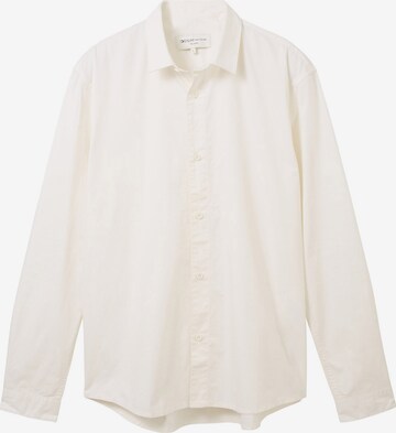 Chemise TOM TAILOR DENIM en blanc : devant