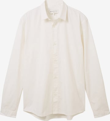 TOM TAILOR DENIM Regular Fit Skjorte i hvit: forside