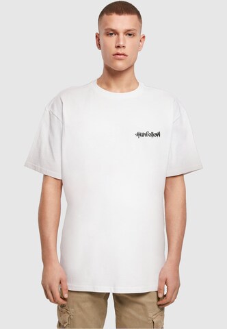 Merchcode T-Shirt 'Unfollow' in Weiß: Vorderseite