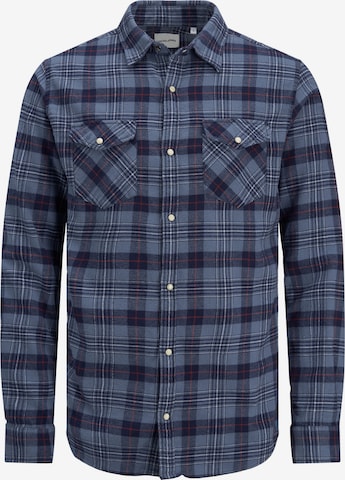 JACK & JONES Button Up Shirt 'Sheridan' in Blue: front