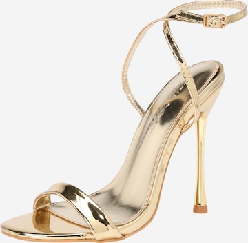 Sandalo con cinturino 'SOHO' di Public Desire in oro: frontale