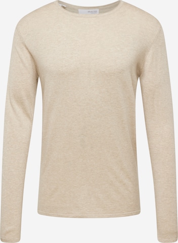 Pull-over 'Rome' SELECTED HOMME en beige : devant