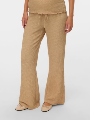 MAMALICIOUS Flared Broek in Bruin: voorkant