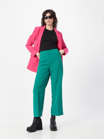 Lindex Regular Trousers with creases 'Lykke' in Green