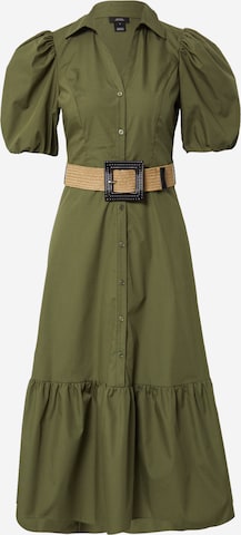 River Island - Vestido camisero en verde: frente