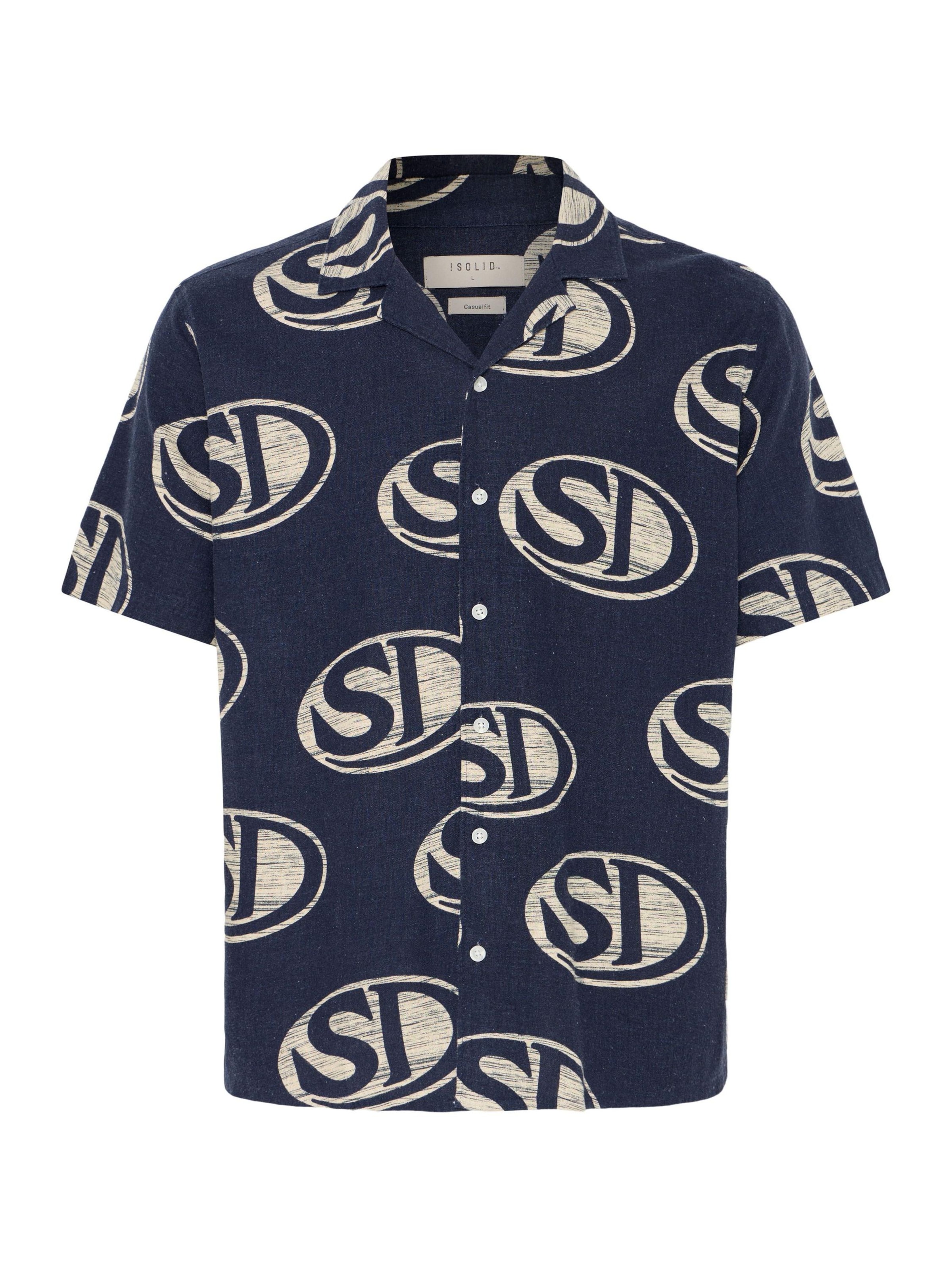 Coupe regular Chemise !Solid en bleu : devant