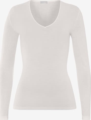 Hanro Sweater 'Woolen Silk' in White: front