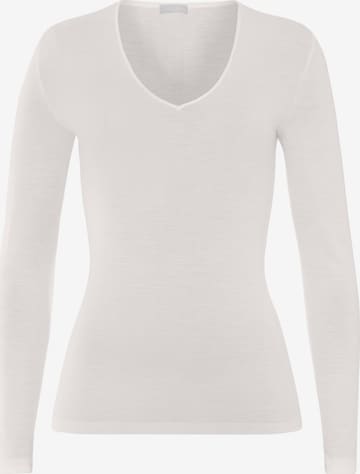 Pull-over 'Woolen Silk' Hanro en blanc : devant