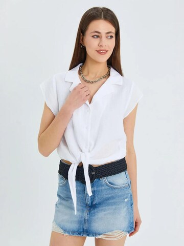 MixRay Bluse in Weiß