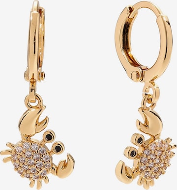 Boucles d'oreilles 'CRABBY' Cala Rose en or : devant