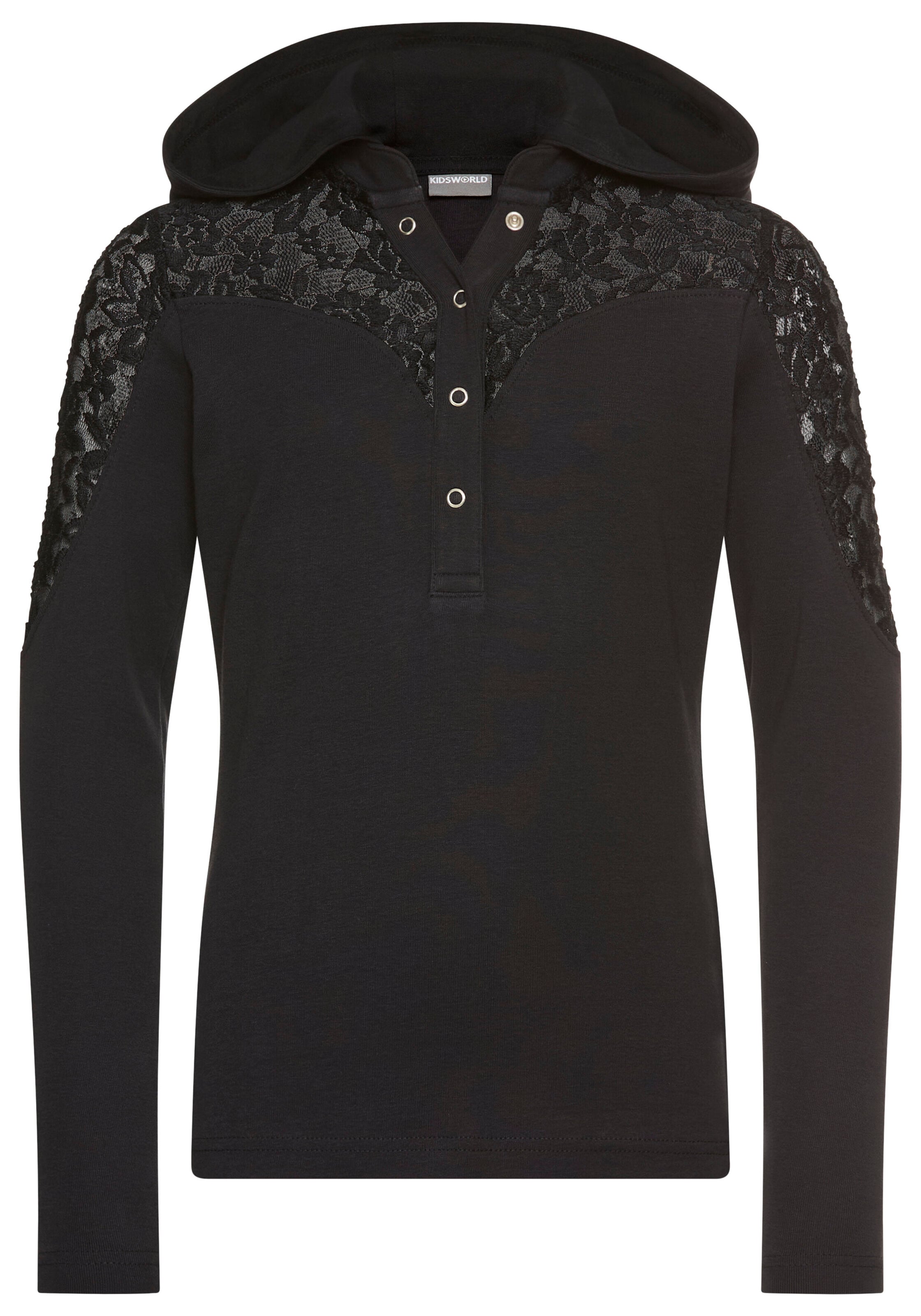 Kidsworld Sweatshirt in Black: front