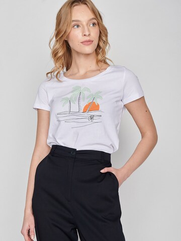 Maglietta 'Nature Sunset Palms' di GREENBOMB in bianco: frontale