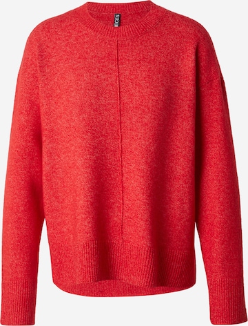 Pullover 'PCMALOU' di PIECES in rosso: frontale