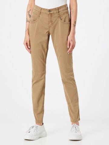 Coupe slim Pantalon MAC en marron : devant