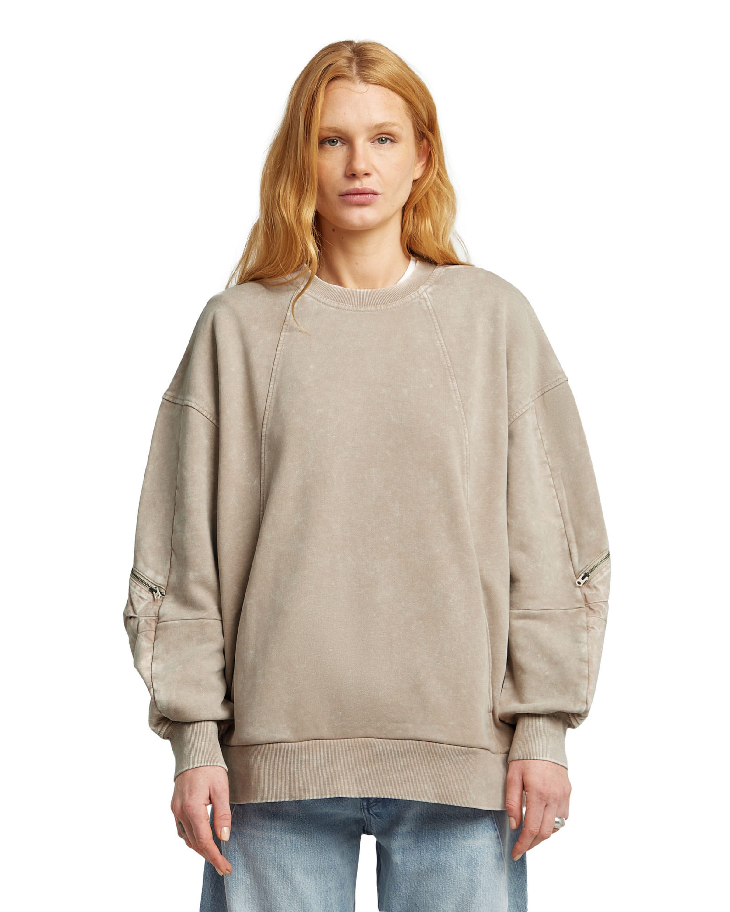 G-STAR Sweatshirt in Beige: front