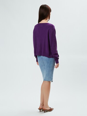Influencer Knit cardigan in Purple