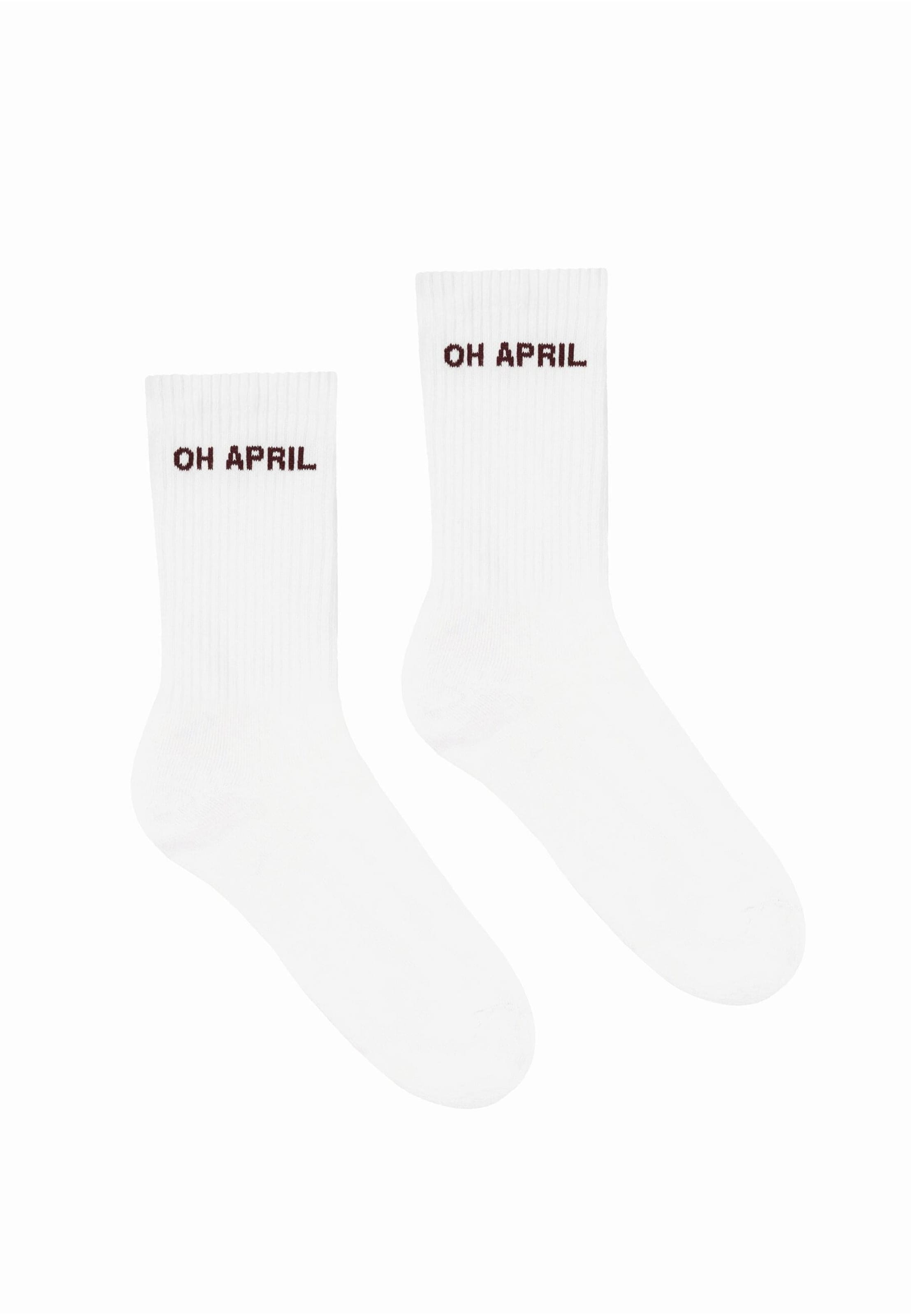 Chaussettes 'Steffi' OH APRIL en blanc : devant