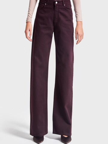 IT'S BASIC Regular Jeans 'Straight Mid Rise Jeans - Burgundy' in Red