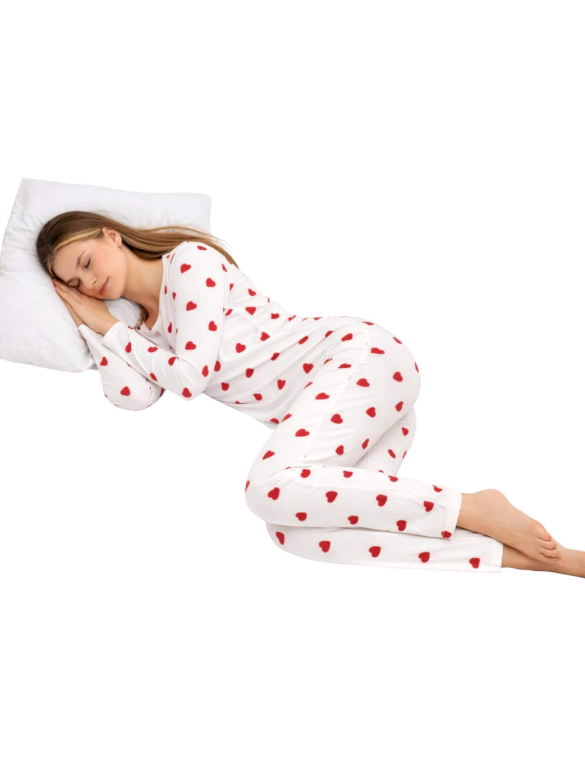 fashionshowcase Pyjama 'HeartEase Set'‌‌‌‌‌‌‌‌ in Weiß