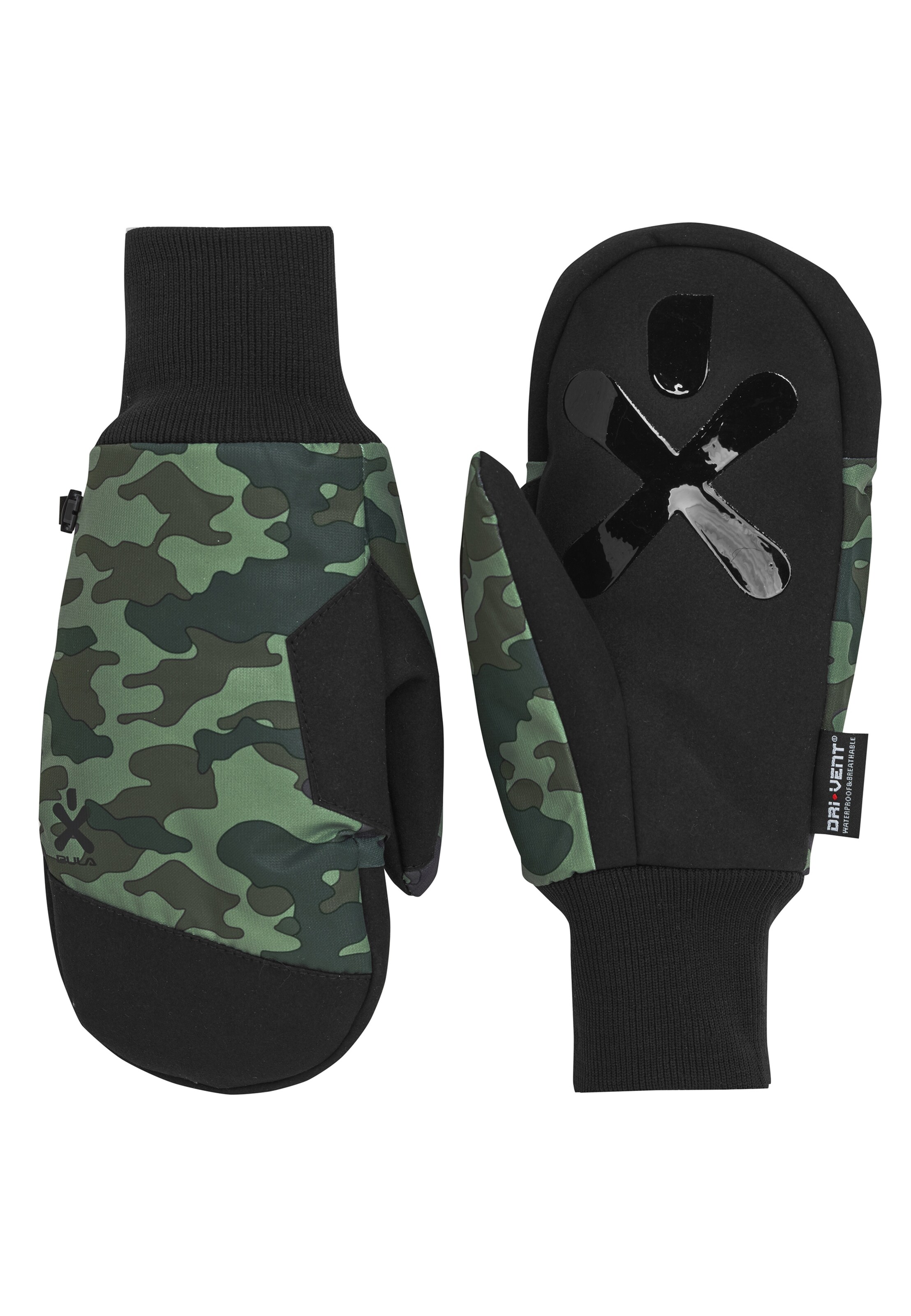 BULA Mittens in Black: front