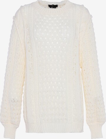 Pull-over faina en blanc : devant