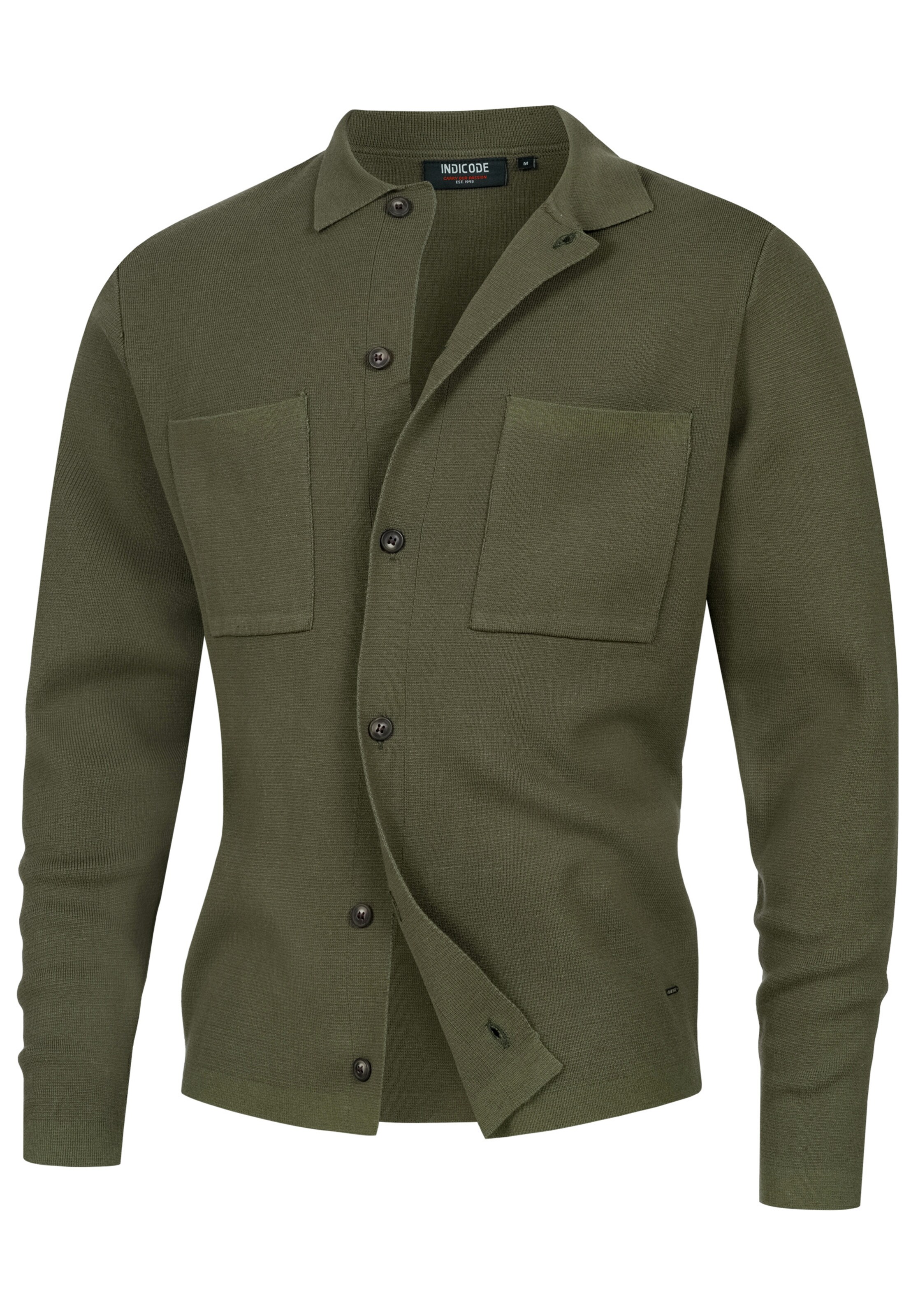 INDICODE JEANS Knit cardigan 'Bellino' in Green: front