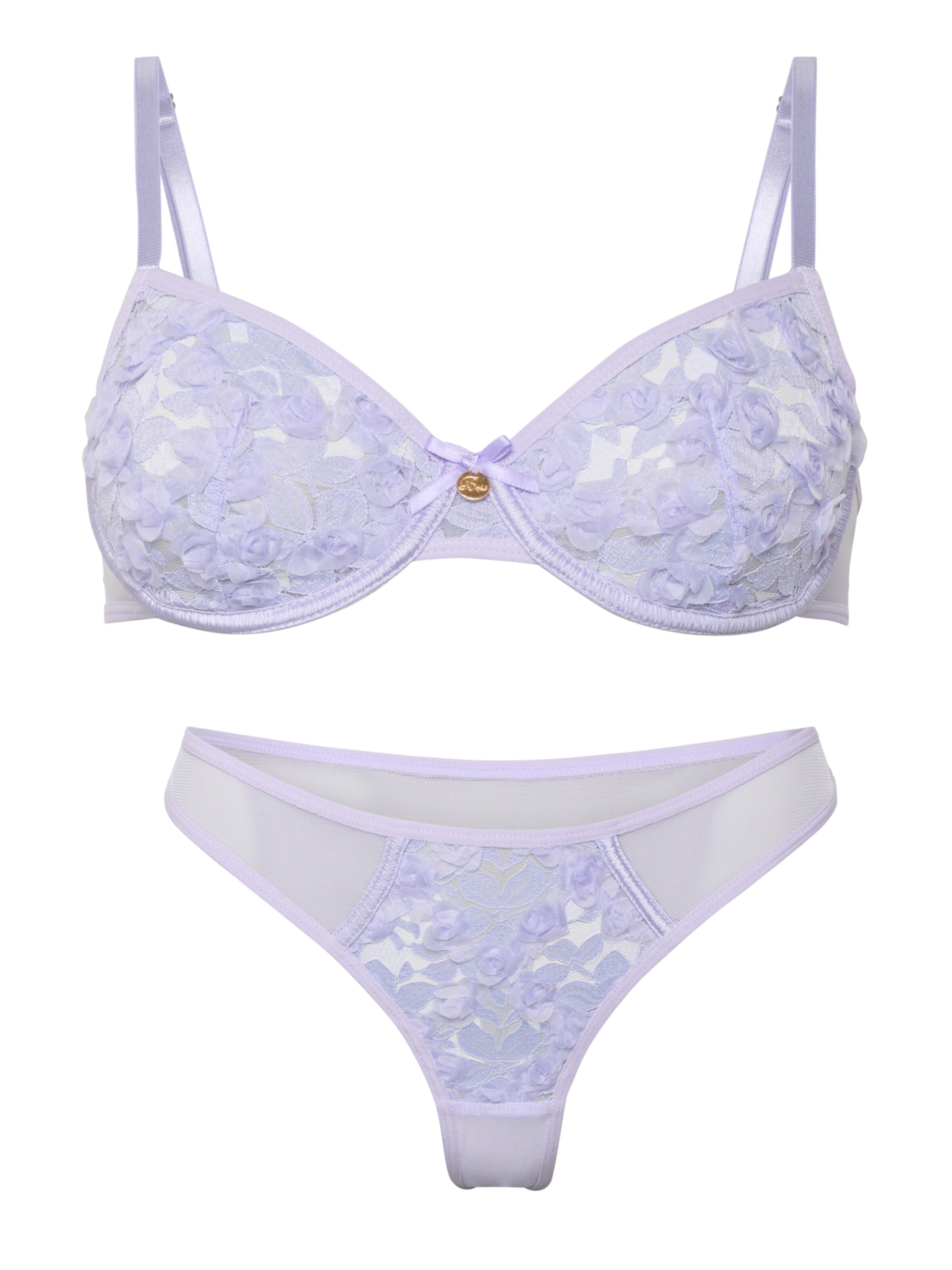 Orchibelle Bralette Underwear Sets in Purple: front