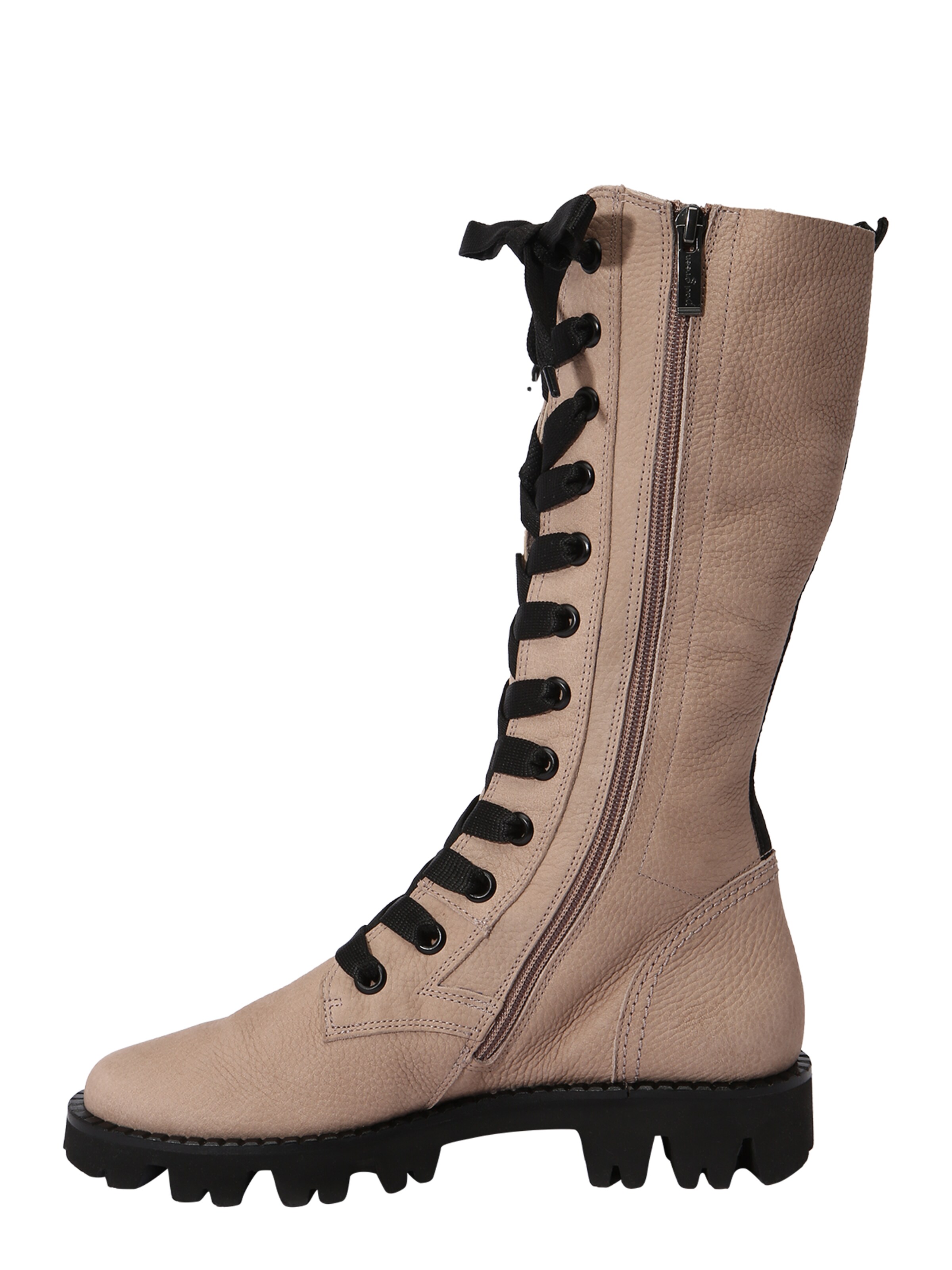 Paul Green Lace-Up Boots 'Grained' in Beige