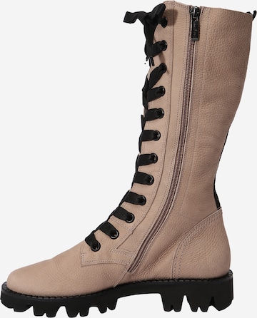 Paul Green Lace-Up Boots 'GRAINED' in Beige