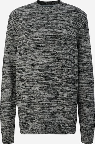 s.Oliver Men Tall Sizes Sweater in Black: front