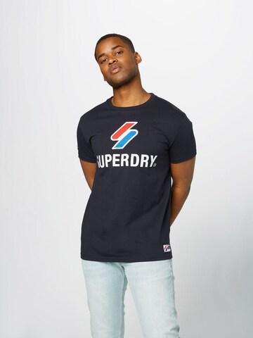 T-Shirt Superdry en bleu : devant