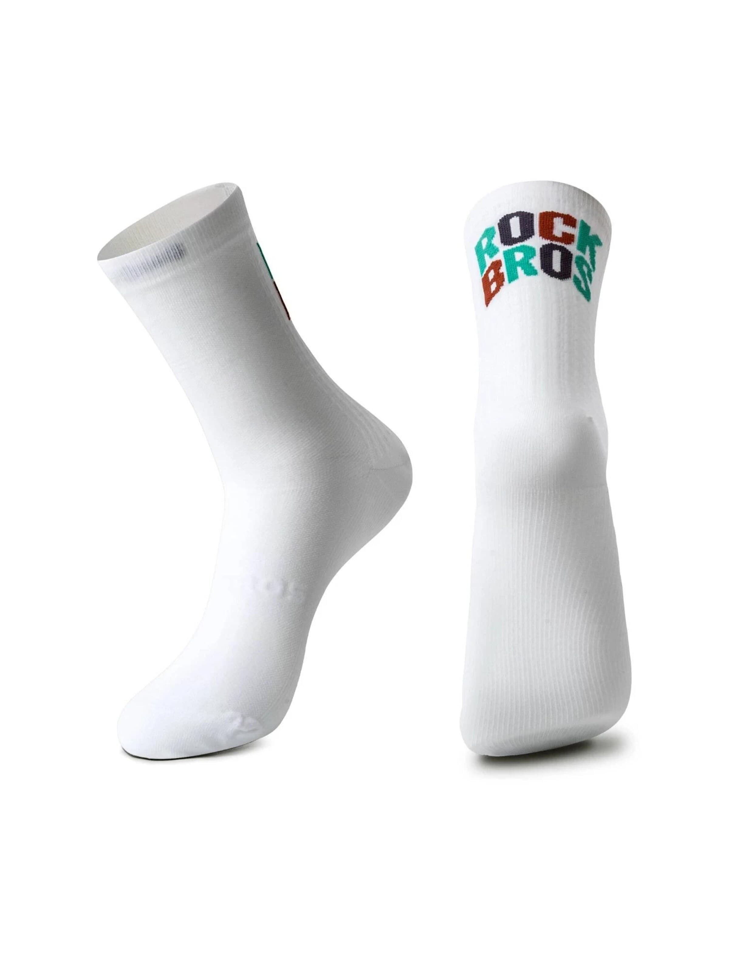 ROCKBROS Athletic Socks '2 Paar Fahrradsocken Unisex Laufsocken' in White: front