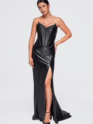 Ombre Abendkleid in Schwarz: Vorderseite