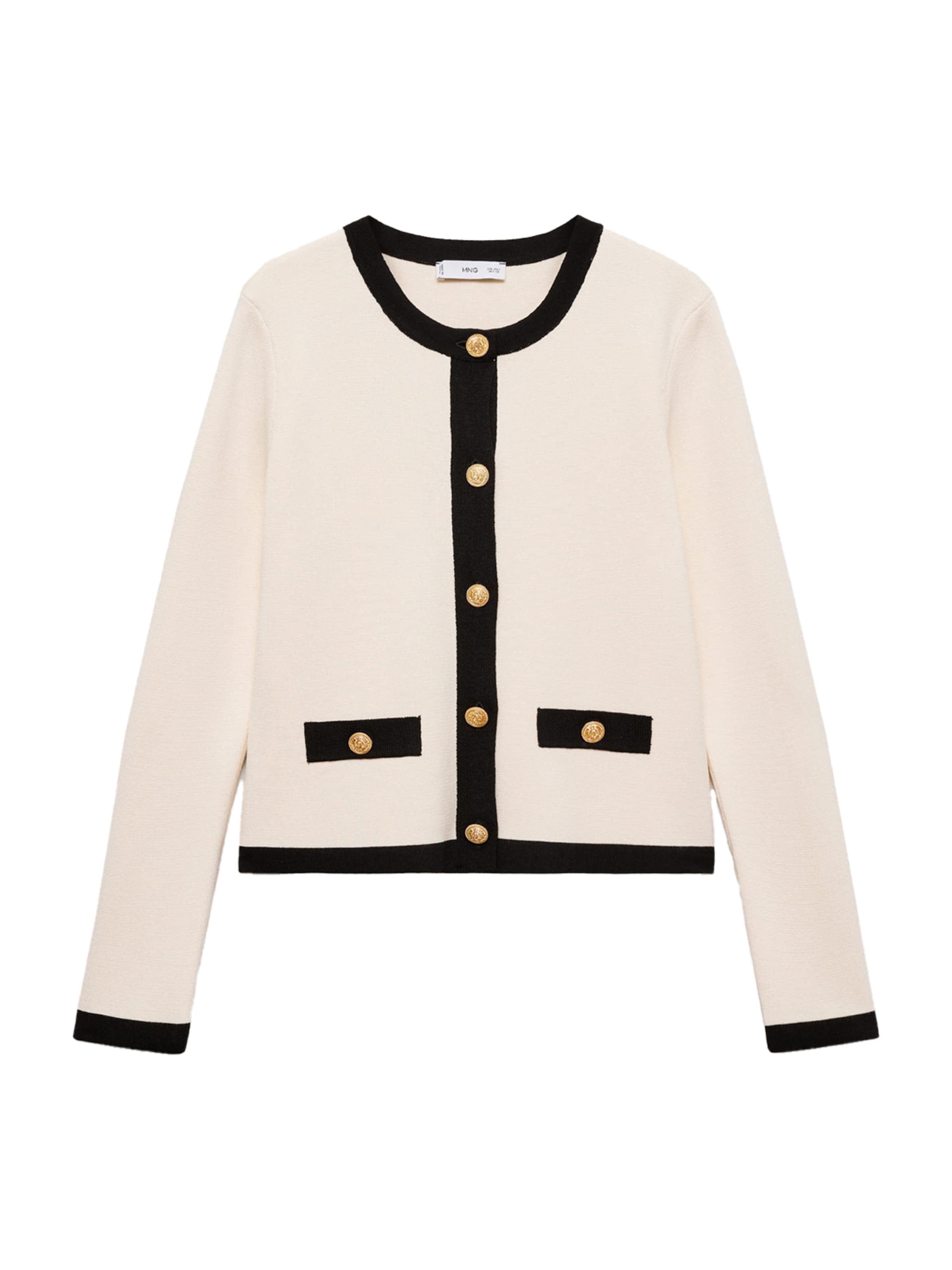 MANGO Плетена жилетка 'Pia' в бежово: отпред