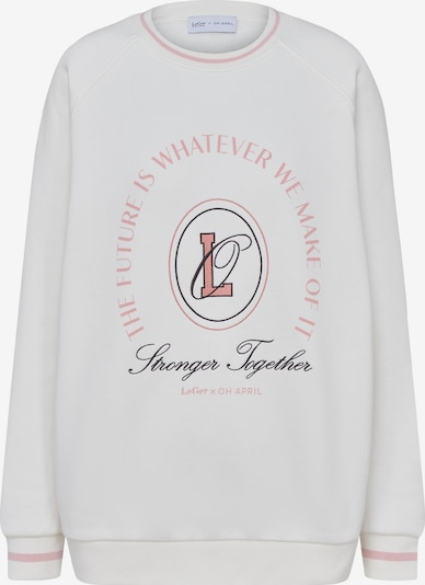 OH APRIL Sweatshirt 'Alena Raglan' em L em cor-de-rosa / preto / branco, Vista do artigo