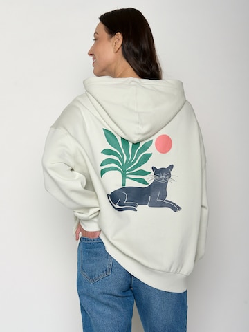 GREENBOMB Sweatshirt 'Panther Leaves' in White