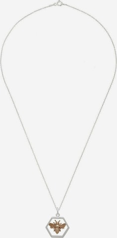 Gemshine Necklace 'Biene und Wabe' in Silver: front