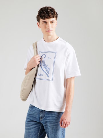 Tricou de la Calvin Klein Jeans pe alb: față