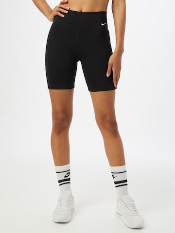 NIKE Skinny Spodnie sportowe 'One' w kolorze czarny: przód