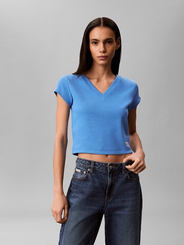 T-shirt Calvin Klein Jeans en bleu : devant